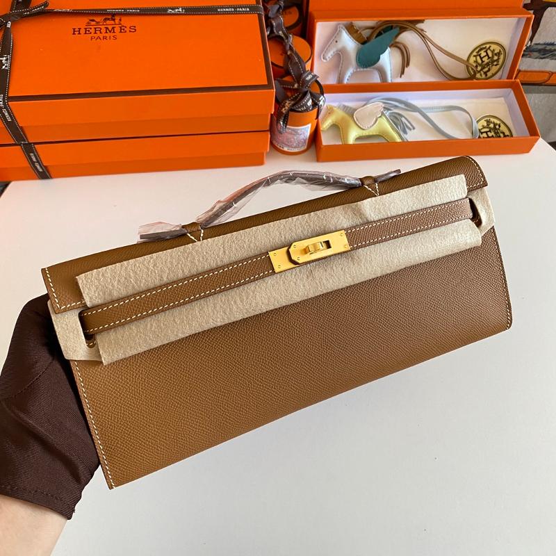 Hermes Kelly Cut31 EP Gold Buckle CK37 Gold Brown